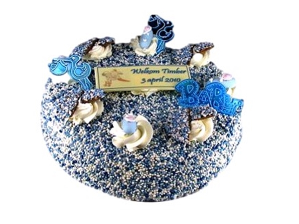 Geboortetaart jongen 16 pers