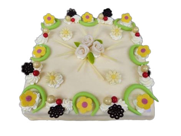 vierkante marsepeintaart